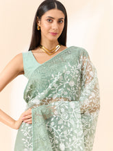 Relaxing Saree in Green Colour